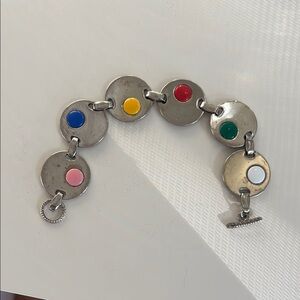 Vintage Colorful Circle Charm Bracelet
